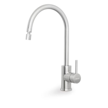 Misturador Monocomando Tramontina Arko em Aço Inox com acabamento Acetinado e Bica Articulada Misturador Monocomando Tramontina Arko em Aço Inox com acabamento Acetinado e Bica Articulada