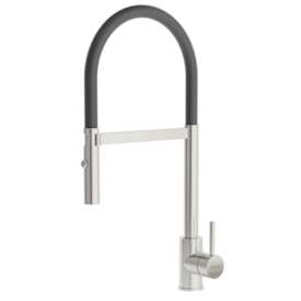 Monocomando Versatille Black em Aço Inox c Mangueira de Silicone Preto