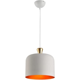 Pendente de Alumínio Bell Avant Grande OB1XE27 Branco Folha de Ouro