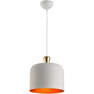 Pendente de Alumínio Bell Avant Grande OB1XE27 Branco Folha de Ouro