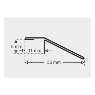 Perfil de Desnível D1 120cm Inox Escovado