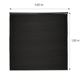 Persiana Evolux Horizontal PVC Off Preto 1,40X1,30m