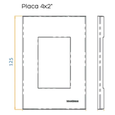 Placa Ebony 4x2 1 Posto Horizontal R21420