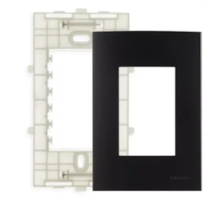 Placa Ebony 4x2'' 3 Posto Com Suporte R.21279