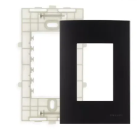 Placa Ebony 4x2'' 3 Posto Com Suporte R.21279