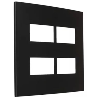 Placa Ebony 4x4 6 Postos com Suporte R21428 Placa Ebony 4x4 6 Postos com Suporte R21428
