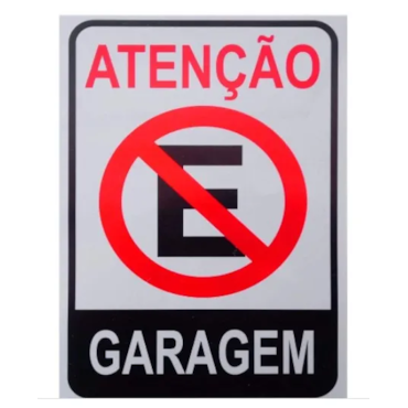 Placa "Proibido Estacionar Garagem" 30x20cm - Decore