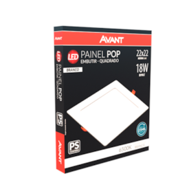 Plafon Painel LED Quadrado de Embutir Avant 18w Branco