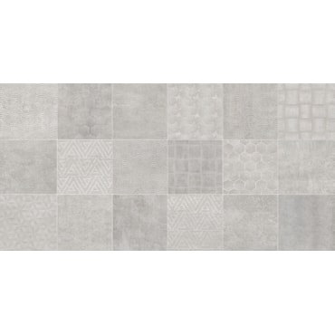 Porcelanato Damme Austin Decor Gray 62X121cm Acetinado Glossy