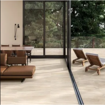 Porcelanato Retificado Travertino Bege Cetim 80x80cm