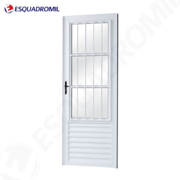 Porta Branca de Abrir c/ Postigo Esquerda Esquadromil 210x80cm Porta Branca de Abrir c/ Postigo Esquerda Esquadromil 210x80cm