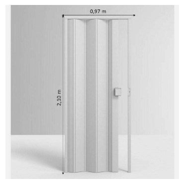 Porta Sanfonada em PVC Branca 210x97cm Permatti