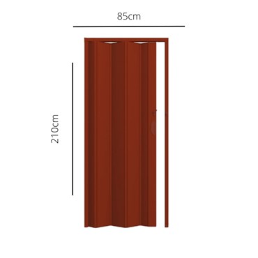 Porta Sanfonada Mogno PVC Permatti 210x85cm