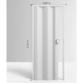 Porta Sanfonada Permatti PVC Branca 60x210cm