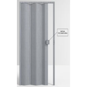 Porta Sanfonada PVC Cinza Marmorizado 210x60cm Porta Sanfonada PVC Cinza Marmorizado 210x60cm