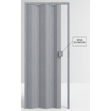 Porta Sanfonada PVC Cinza Marmorizado 210x72cm