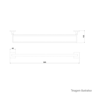 Porta Toalha Barra Duplo LorenVogue 2042 C98 Cromado