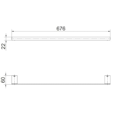 Porta Toalha Bastão Docol Flat Cromado 67cm