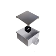 Ralo Inox com Sifão Mozaik Rapp1010 Polido 10x10cm
