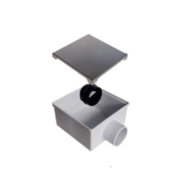Ralo Inox com Sifão Mozaik Rapp1010 Polido 10x10cm
