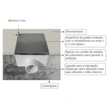 Ralo Inox com Sifão Mozaik Rapp1010 Polido 10x10cm