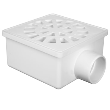 Ralo Sifonado Krona Quadrado Branco 100x52x40mm Ralo Sifonado Krona Quadrado Branco 100x52x40mm