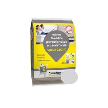 Rejunte para Porcelanato Quartzolit 1Kg Cinza Platina