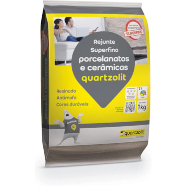 Rejunte Porcelanatos e Cerâmicas Quartzolit Cinza Ártico 1Kg