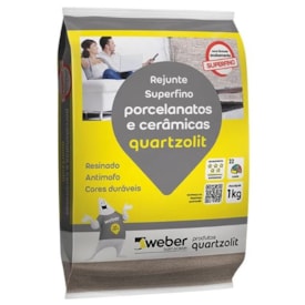 Rejunte Quartzolit para Porcelanato/ Mármore e Granito Cinza Outono 1kg