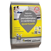 Rejunte Quartzolit para Porcelanato/ Mármore e Granito Cinza Outono 1kg