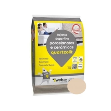 Rejunte Quartzolit Porcelanato e Cerâmicas 5kg Bege Rejunte Quartzolit Porcelanato e Cerâmicas 5kg Bege