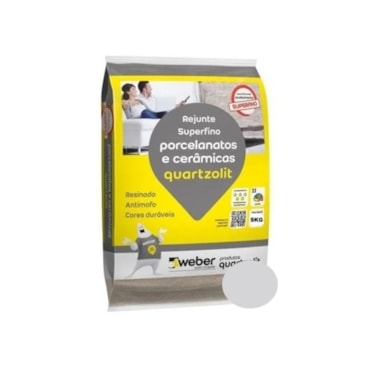 Rejunte Quartzolit Porcelanato e Cerâmicas 5kg Cinza Platina