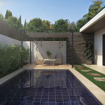 Revestimento Ceral Fachada e Piscina Azul Cobalto Brilhante 20x20cm
