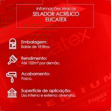 Selador Acrílico Eucatex Balde 18L