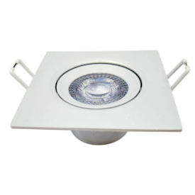 Spot Quadrado de Embutir Branco Bivolt 5W Avant c/ 5 Peças