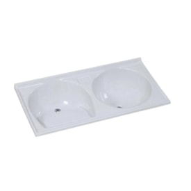 Tanque Branco Gelo em Mármore Sintético Duplo N1 100x52cm