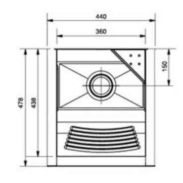 Tanque Inox de Parede Alto Brilho 23 Litros 44x48cm