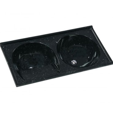 Tanque Sintético Duplo Fibra Rorato 100x51cm Preto