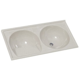 Tanque Sintético Duplo Mármore Rorato 110x52cm Travertino