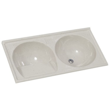 Tanque Sintético Duplo Mármore Rorato 110x52cm Travertino
