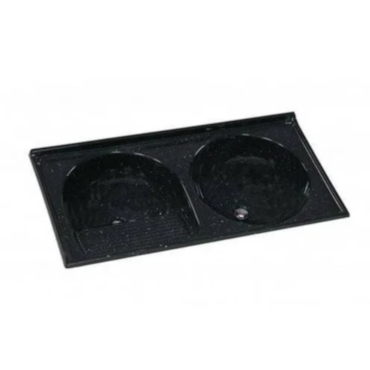 Tanque Sintético Duplo Rorato Granitado Preto 110x55cm