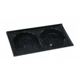 Tanque Sintético Duplo Rorato Granitado Preto 110x55cm