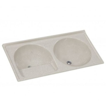 Tanque Sintético Duplo Rorato Travertino 110x55cm Tanque Sintético Duplo Rorato Travertino 110x55cm