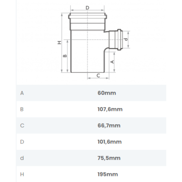 Tê de Redução de Esgoto 100x75mm