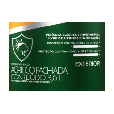Tinta Acrílica Emborrachada Fachada Protegida Branco Neve Galão 3,6lL