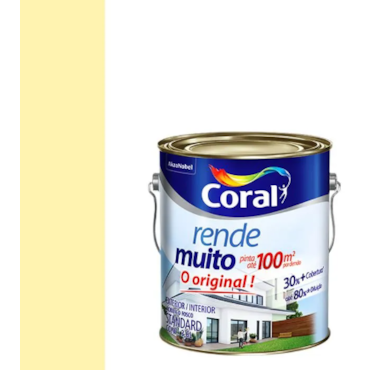 Tinta Acrílica Fosco Coralatex Rende Muito Amarelo Vanilla 3,6l