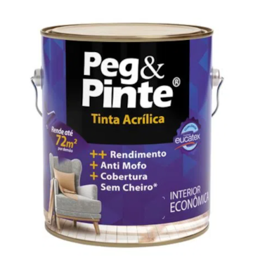 Tinta Acrílica Peg & Pinte Eucatex Areia Pipa 3,6L Tinta Acrílica Peg & Pinte Eucatex Areia Pipa 3,6L