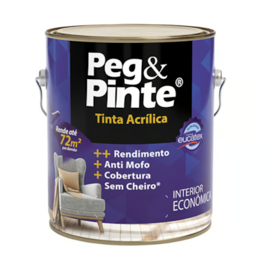 Tinta Acrílica Peg & Pinte Eucatex Branco Neve 3,6L Tinta Acrílica Peg & Pinte Eucatex Branco Neve 3,6L