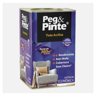 Tinta Acrílica Peg & Pinte Eucatex Marfim 18L Tinta Acrílica Peg & Pinte Eucatex Marfim 18L