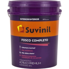 Tinta Acrílica Suvinil Fosco Completo Branco Neve Balde 20 L